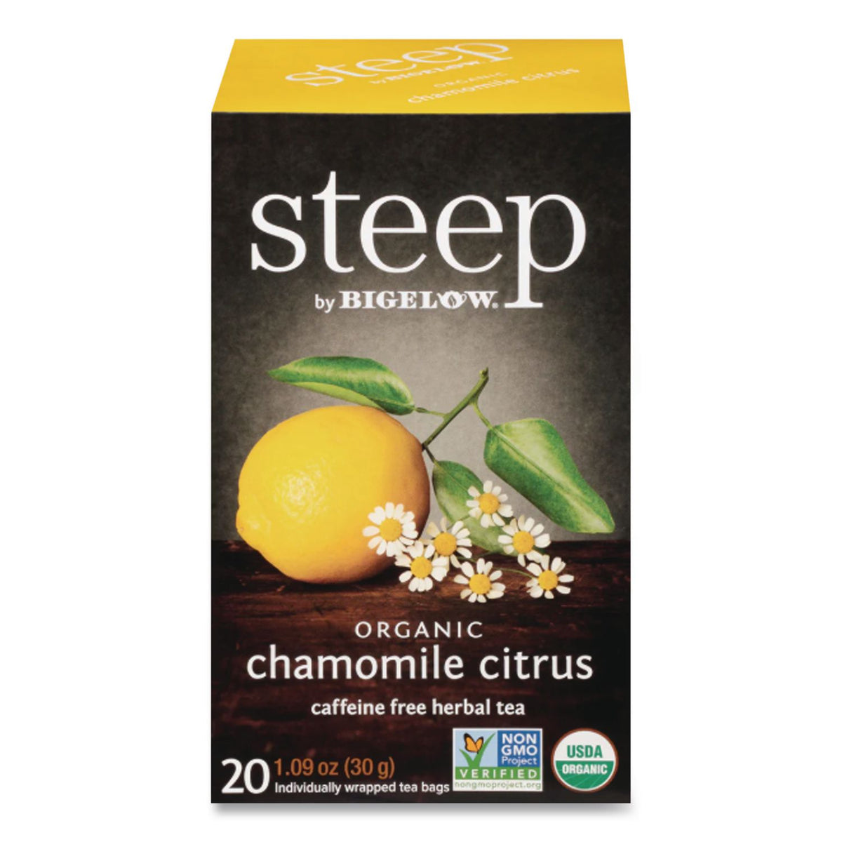 steep Tea, Chamomile Citrus Herbal, 1 oz Tea Bag, 20/Box
