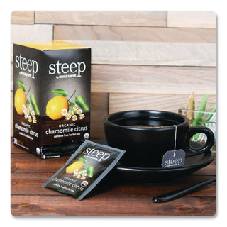 steep Tea, Chamomile Citrus Herbal, 1 oz Tea Bag, 20/Box