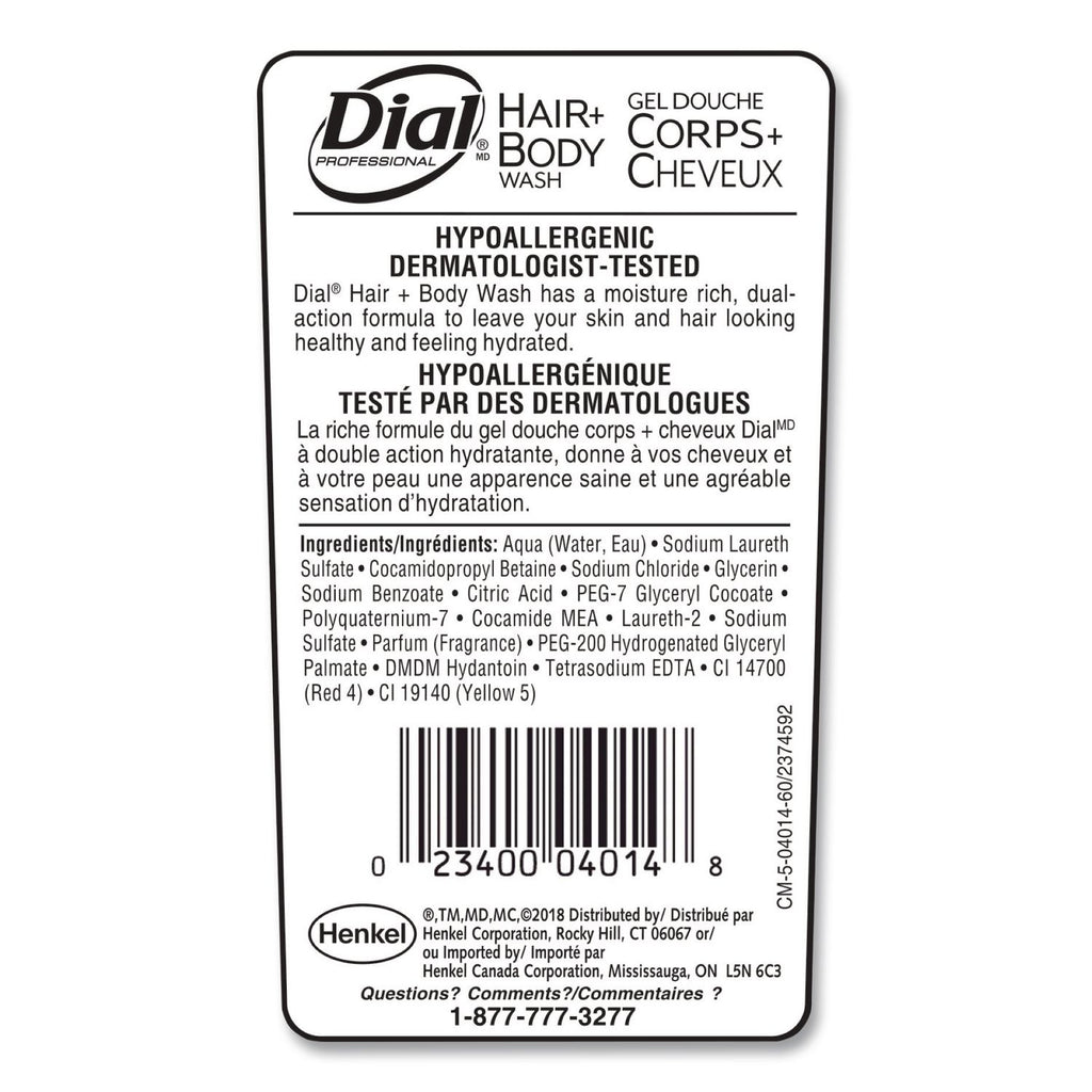 Hair + Body Wash, Neutral Scent, 7.5 oz Flip Cap, 24/Carton