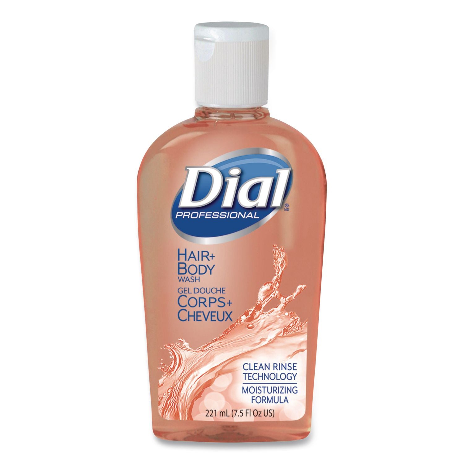 Hair + Body Wash, Neutral Scent, 7.5 oz Flip Cap, 24/Carton