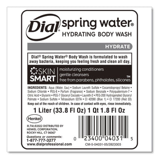 Body Wash Refill for 1 L Liquid Dispenser, Spring Water, 1 L, 8/Carton