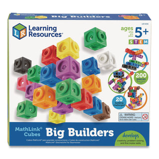 Learning Resources MathLink Cubes Big Builders - Skill Learning: Imagination, Building, STEM, Creativity, Mathematics - 5-9 Year - Multi