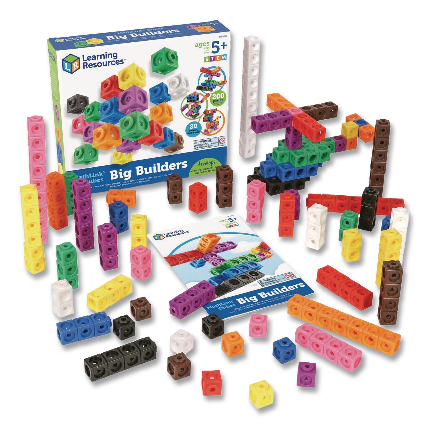 Learning Resources MathLink Cubes Big Builders - Skill Learning: Imagination, Building, STEM, Creativity, Mathematics - 5-9 Year - Multi