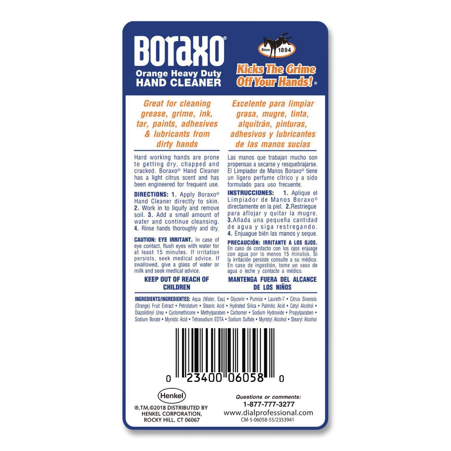 Orange Heavy Duty Hand Cleaner, 3 L Pump Bottle, 4/Carton