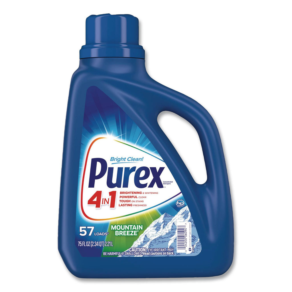Liquid Laundry Detergent, Mountain Breeze, 75 oz Bottle, 6/Carton