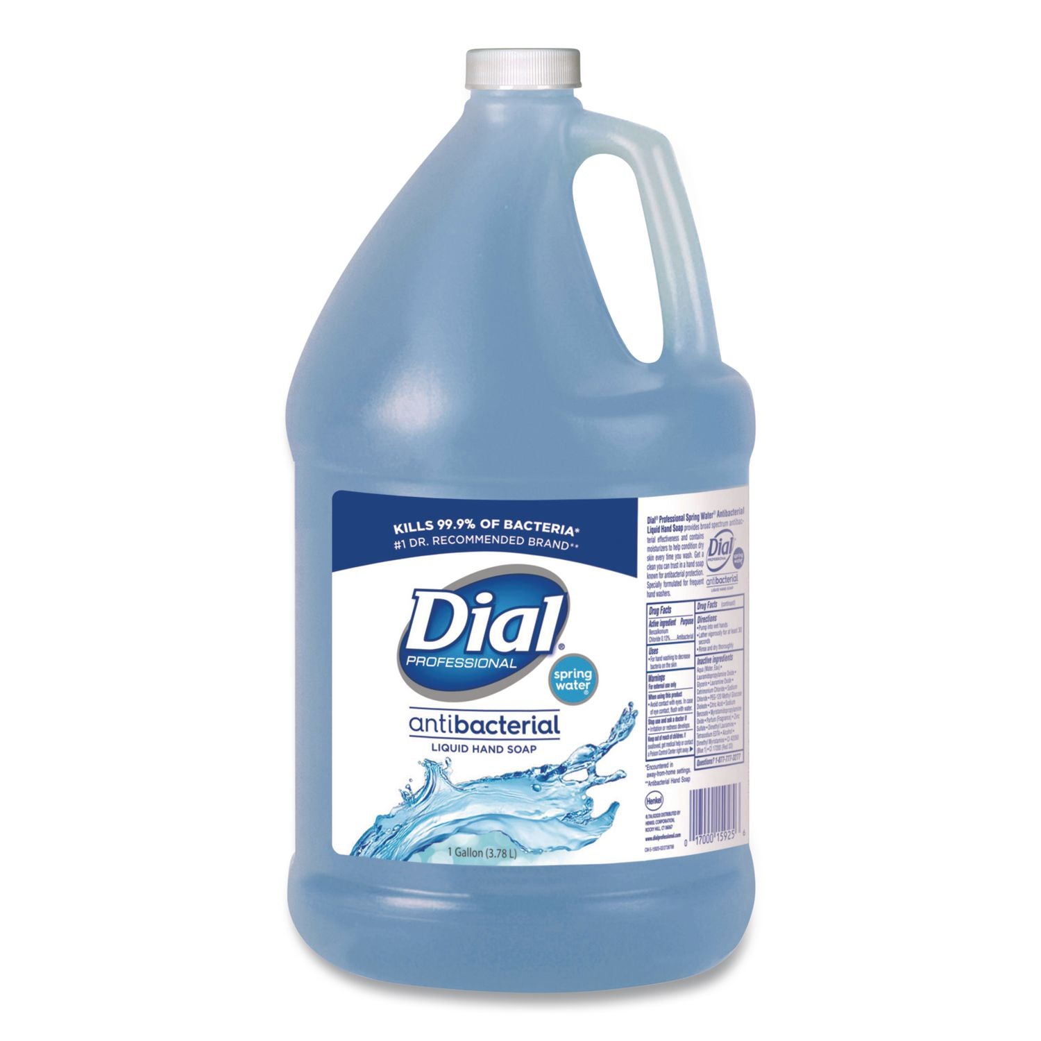 Antibacterial Liquid Hand Soap, Spring Water, 1 gal, 4/Carton
