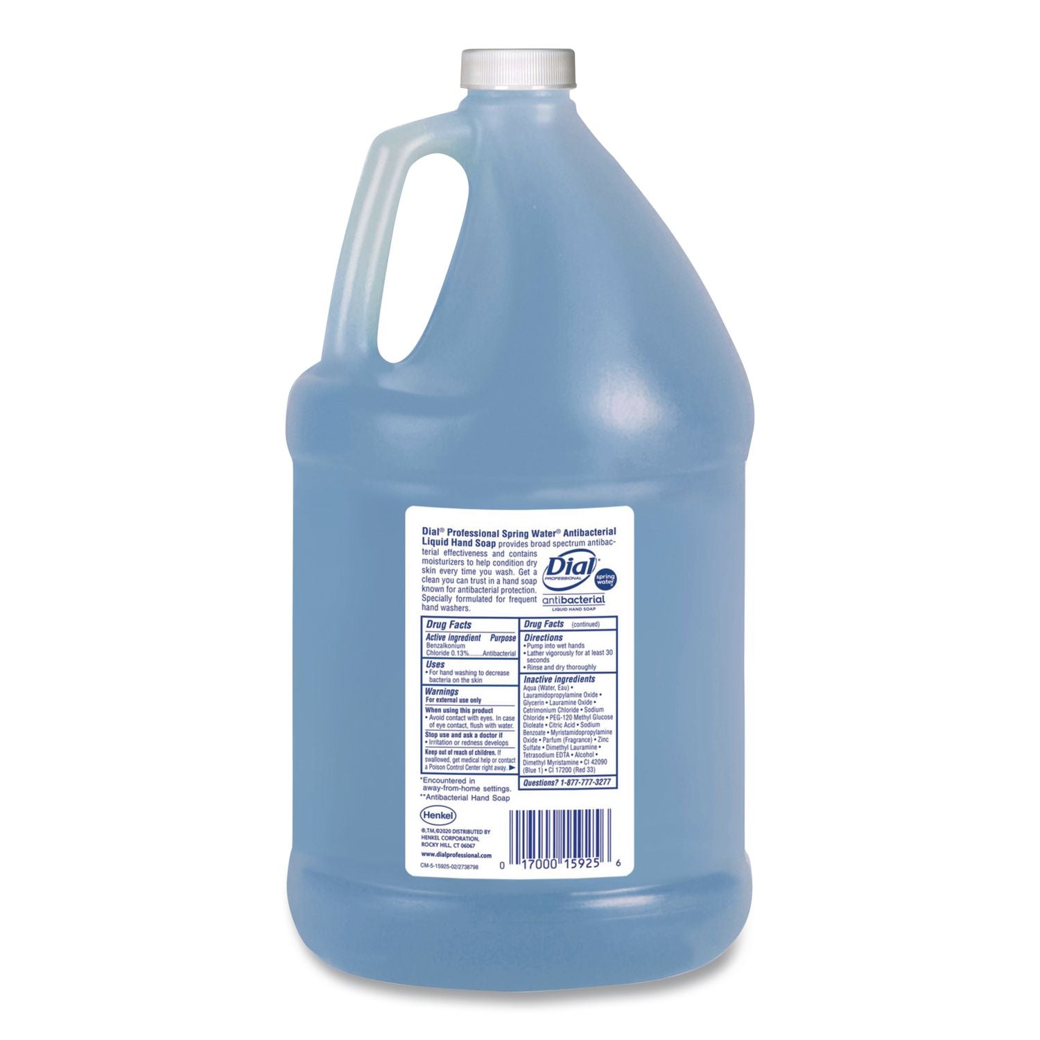 Antibacterial Liquid Hand Soap, Spring Water, 1 gal