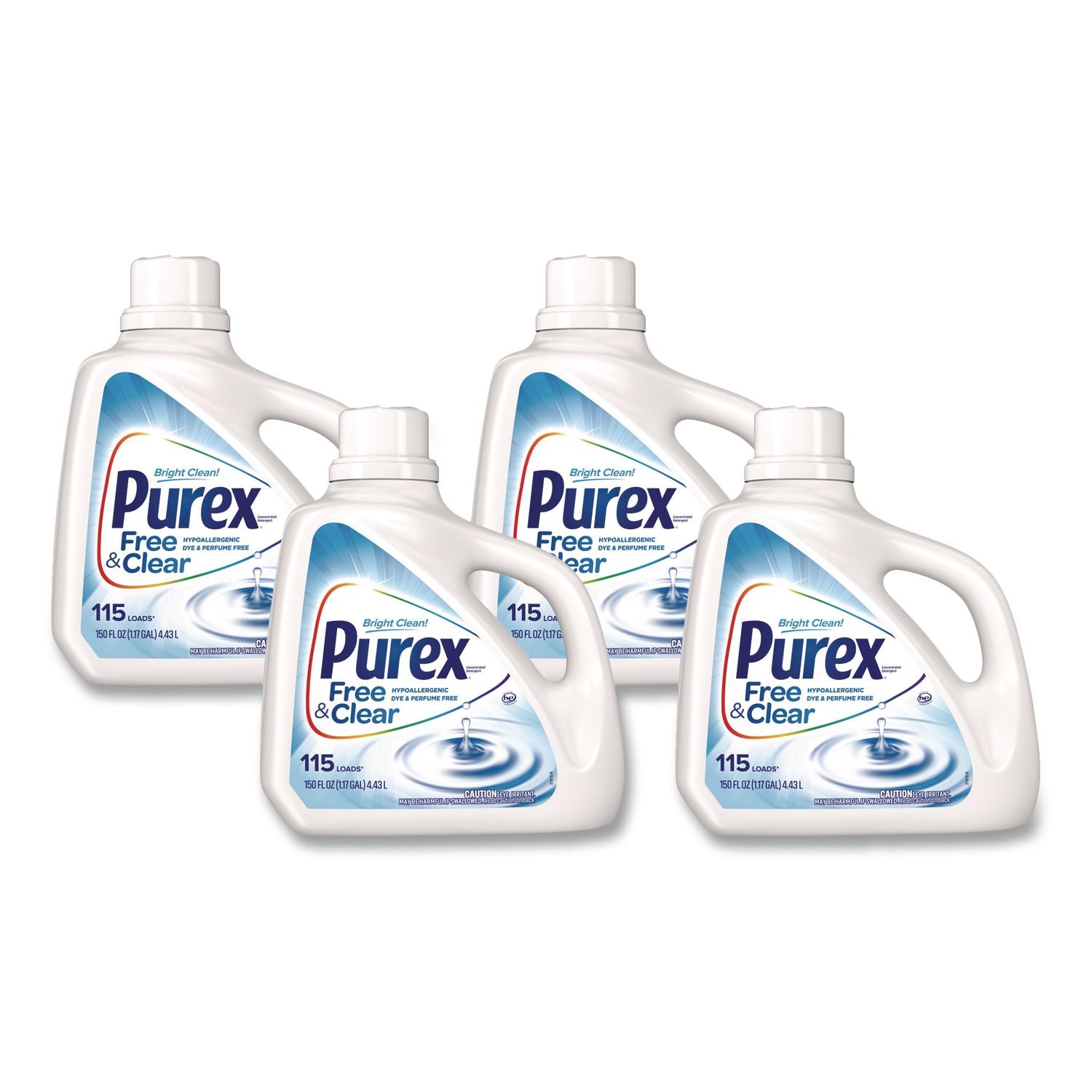 Free and Clear Liquid Laundry Detergent, Unscented, 150 oz Bottle, 4/Carton
