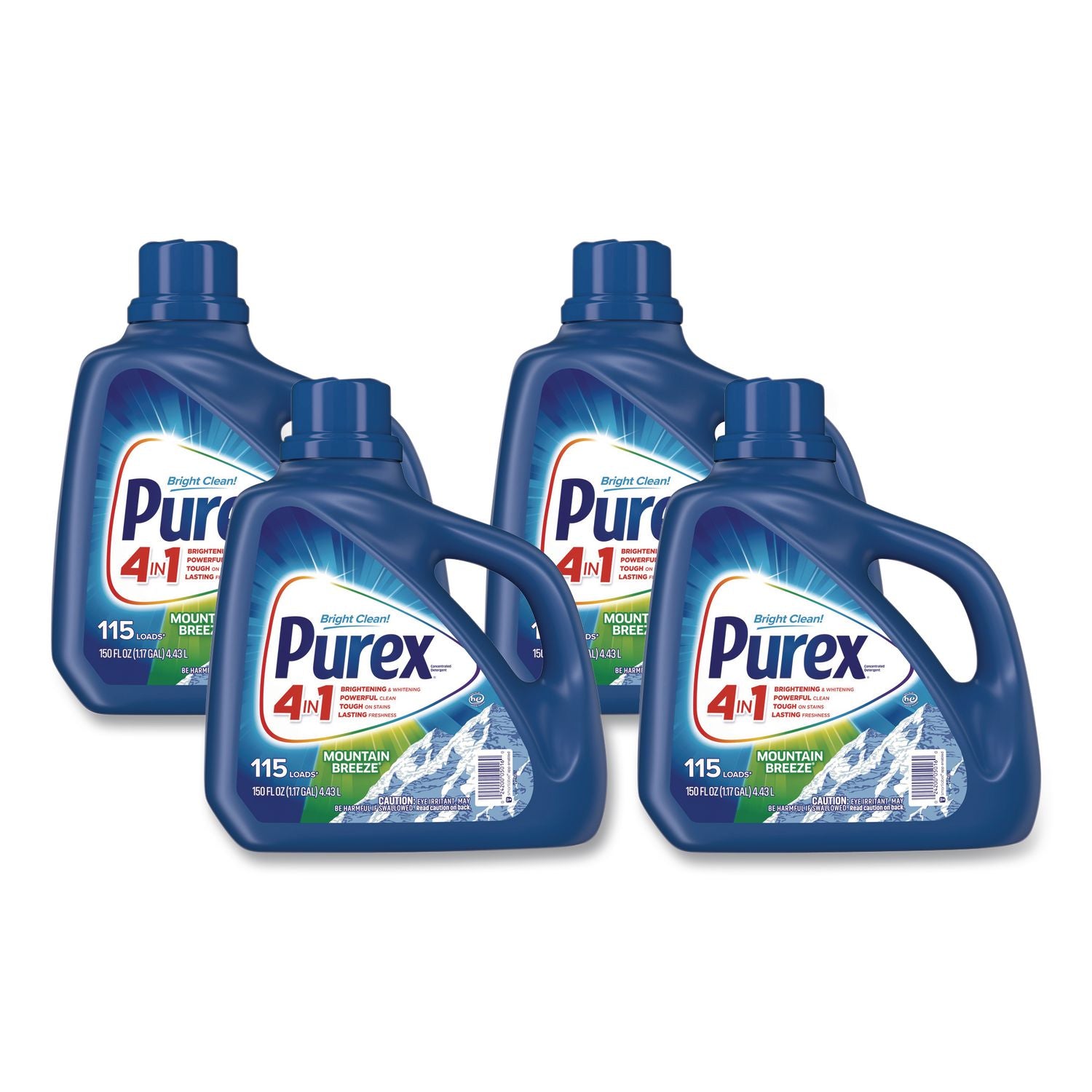 Liquid Laundry Detergent, Mountain Breeze, 150 oz Bottle, 4/Carton