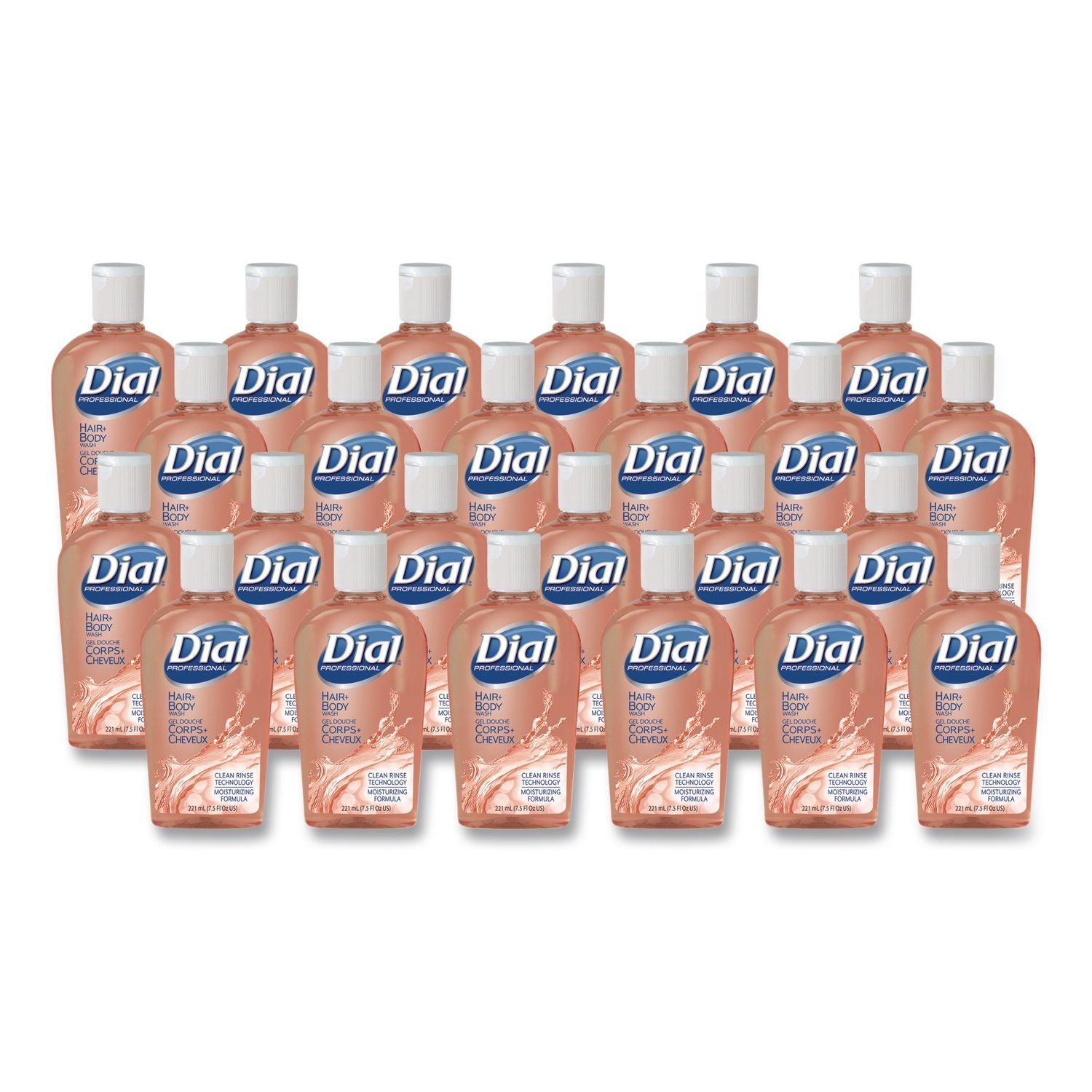 Hair + Body Wash, Neutral Scent, 7.5 oz Flip Cap, 24/Carton