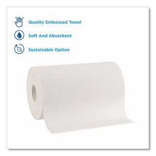 Hardwound Paper Towel Roll, Nonperforated, 1-Ply, 9" x 400 ft, White, 6 Rolls/Carton