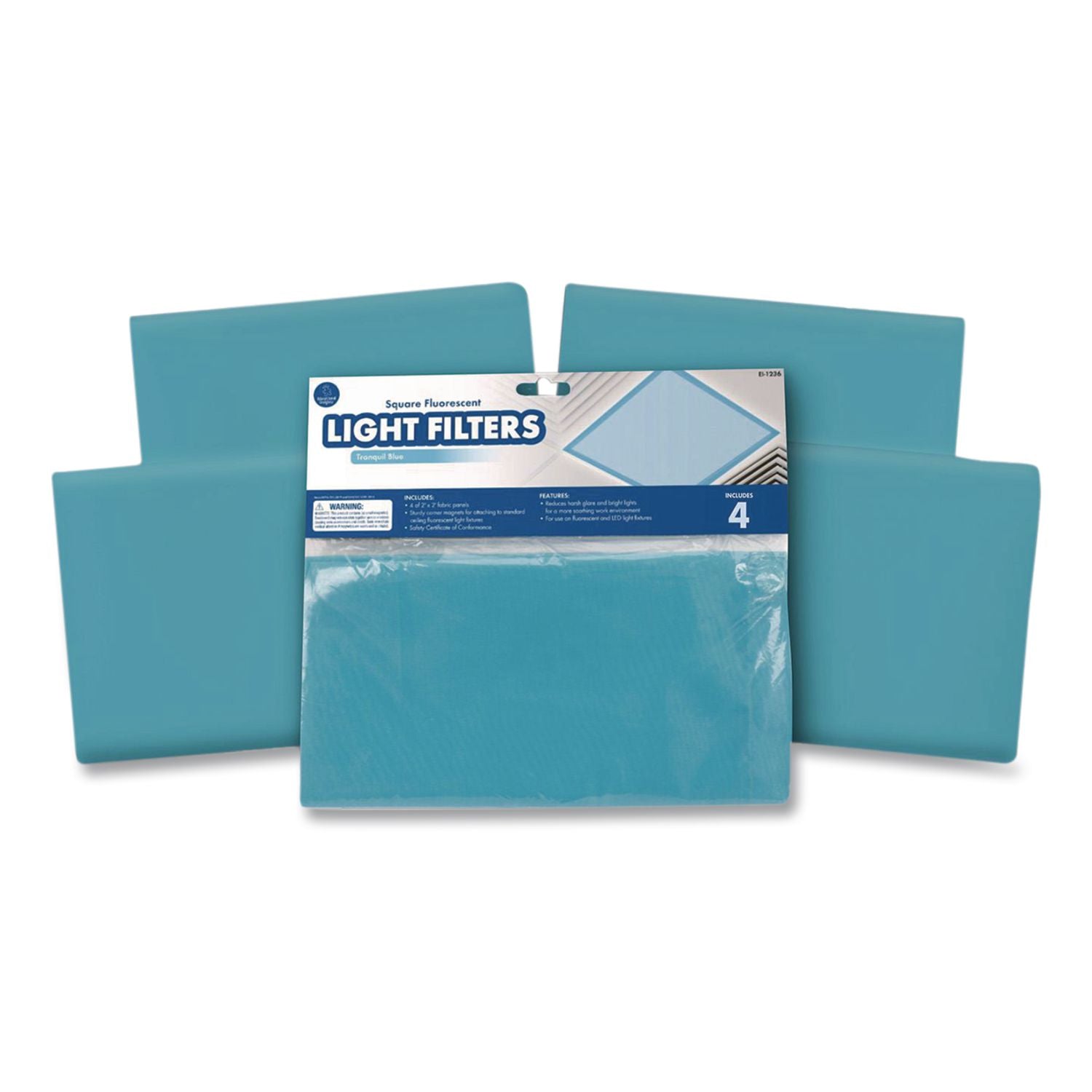 Educational Insights Square Fluorescent Light Filters (Tranquil Blue) - 1 Each