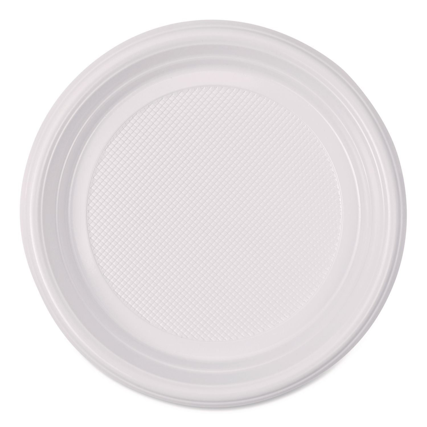Hi-Impact Plastic Dinnerware, Plate, 6" dia, White, 1,000/Carton