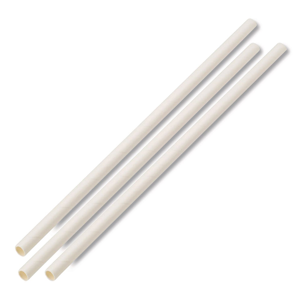 Unwrapped Paper Straws, 7.75" x 0.25" White, 4,800 Straws/Carton