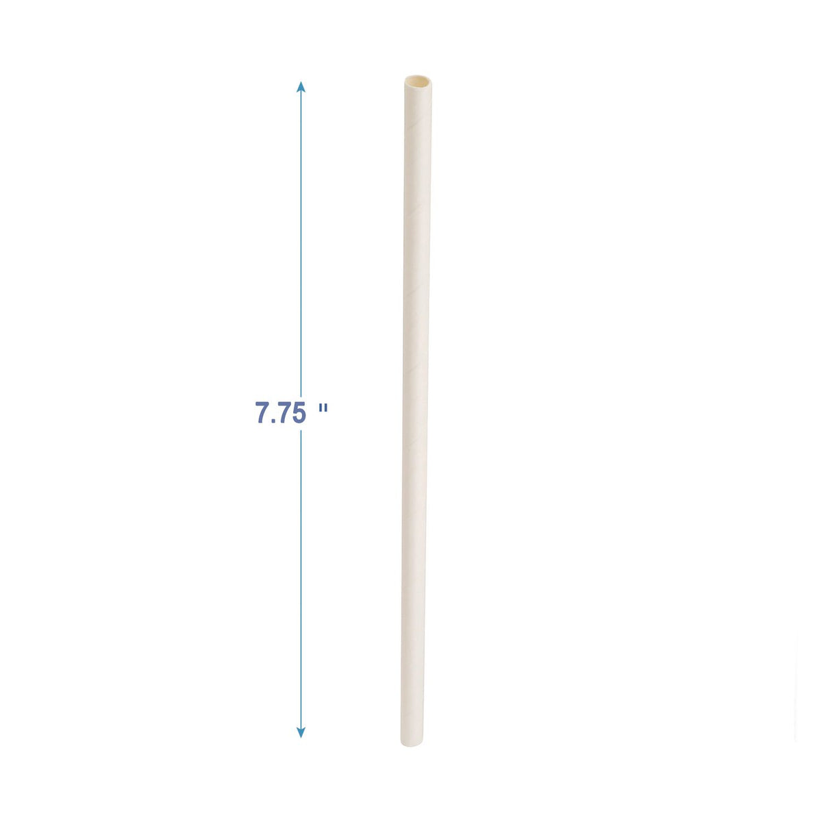 Unwrapped Paper Straws, 7.75" x 0.25" White, 4,800 Straws/Carton