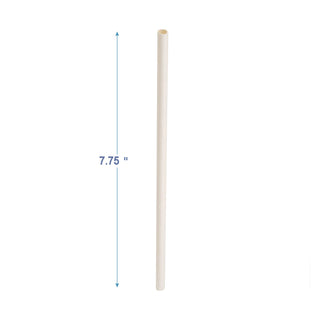 Unwrapped Paper Straws, 7.75" x 0.25" White, 4,800 Straws/Carton
