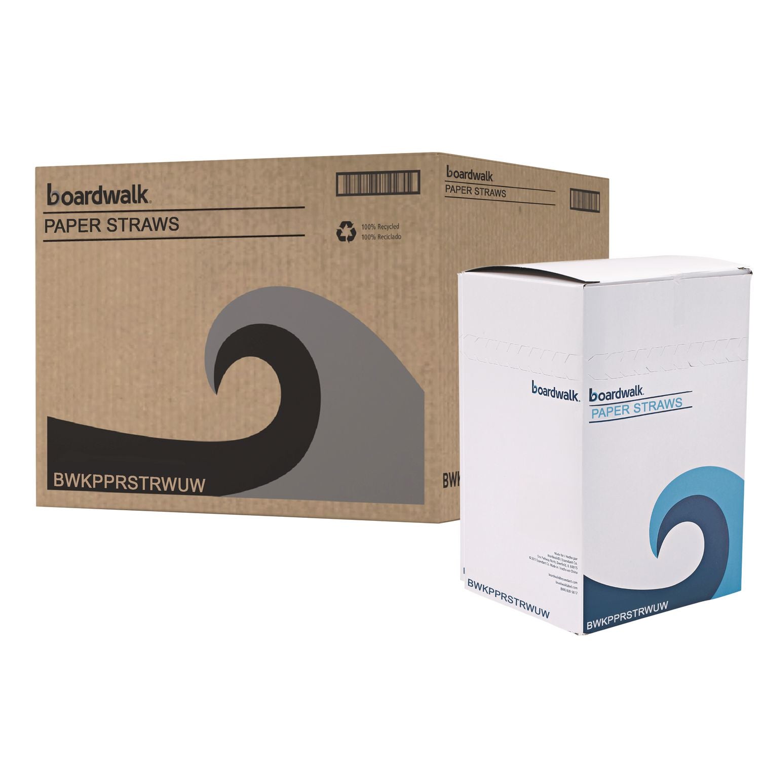 Unwrapped Paper Straws, 7.75" x 0.25" White, 4,800 Straws/Carton