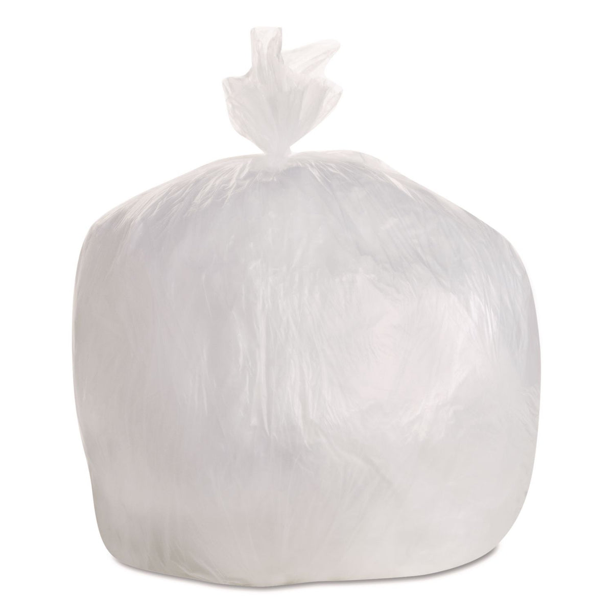 High Density Can Liners, 30 gal, 10 mic, 30" x 36", Natural, 25 Bags/Roll, 20 Rolls/Carton