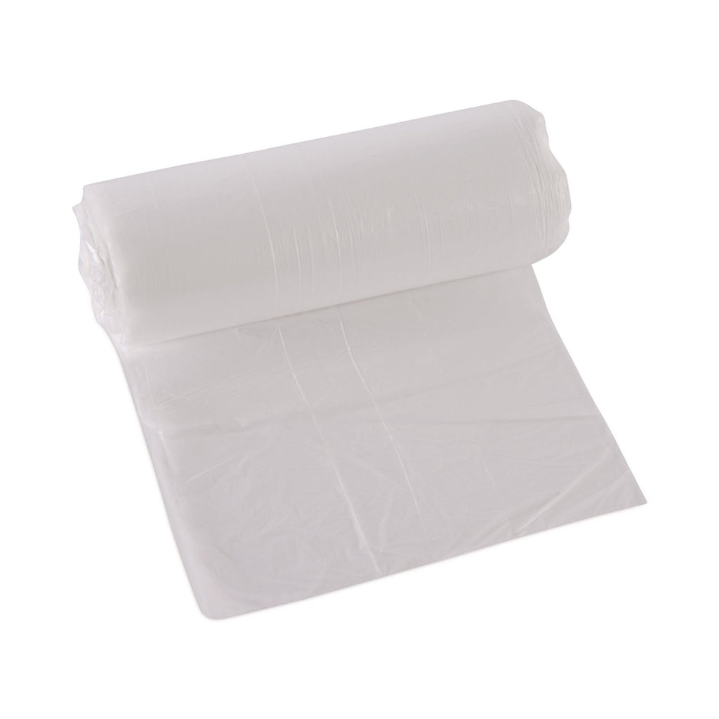 High Density Can Liners, 30 gal, 10 mic, 30" x 36", Natural, 25 Bags/Roll, 20 Rolls/Carton