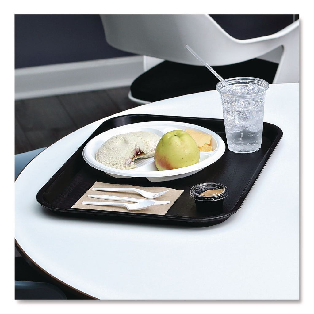 Four-Piece Cutlery Kit, Fork/Knife/Napkin/Teaspoon, White, Polypropylene, 250/Carton