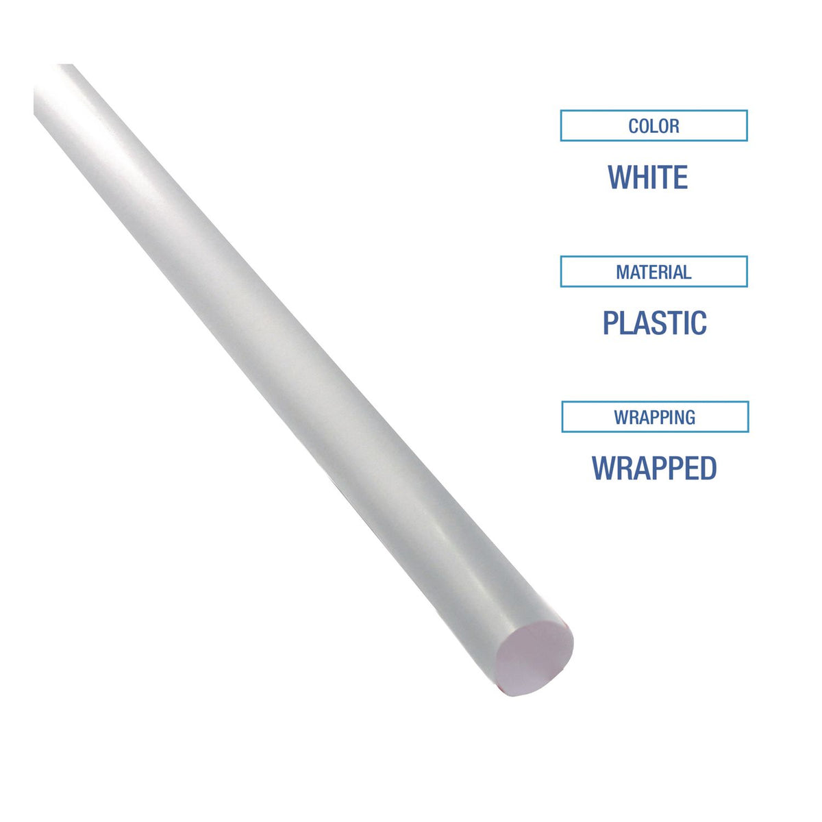 Wrapped Giant Straws, 10.25", Polypropylene, Clear, 1,000/Carton