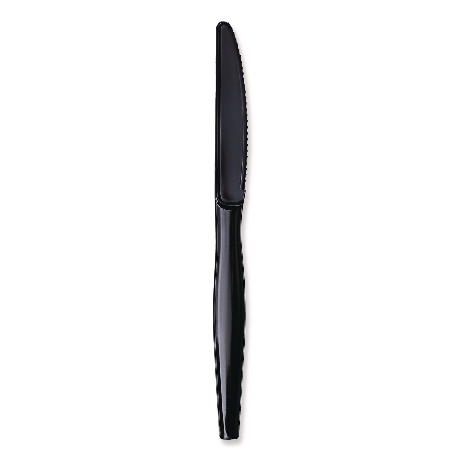 Heavyweight Wrapped Polypropylene Cutlery, Knife, Black, 1,000/Carton