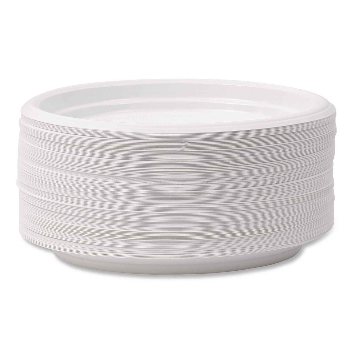 Hi-Impact Plastic Dinnerware, Plate, 6" dia, White, 1,000/Carton