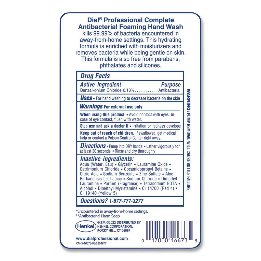Antibacterial Foaming Hand Wash Refill for FIT Touch Free Dispenser, Original, 1 L, 3/Carton