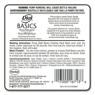 Basics Hypoallergenic Foaming Hand Wash Refill for FIT Manual Dispenser, Honeysuckle, 1.2 L