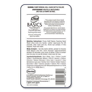 Basics Hypoallergenic Foaming Hand Wash Refill for FIT Touch Free Dispenser, Honeysuckle, 1 L, 3/Carton
