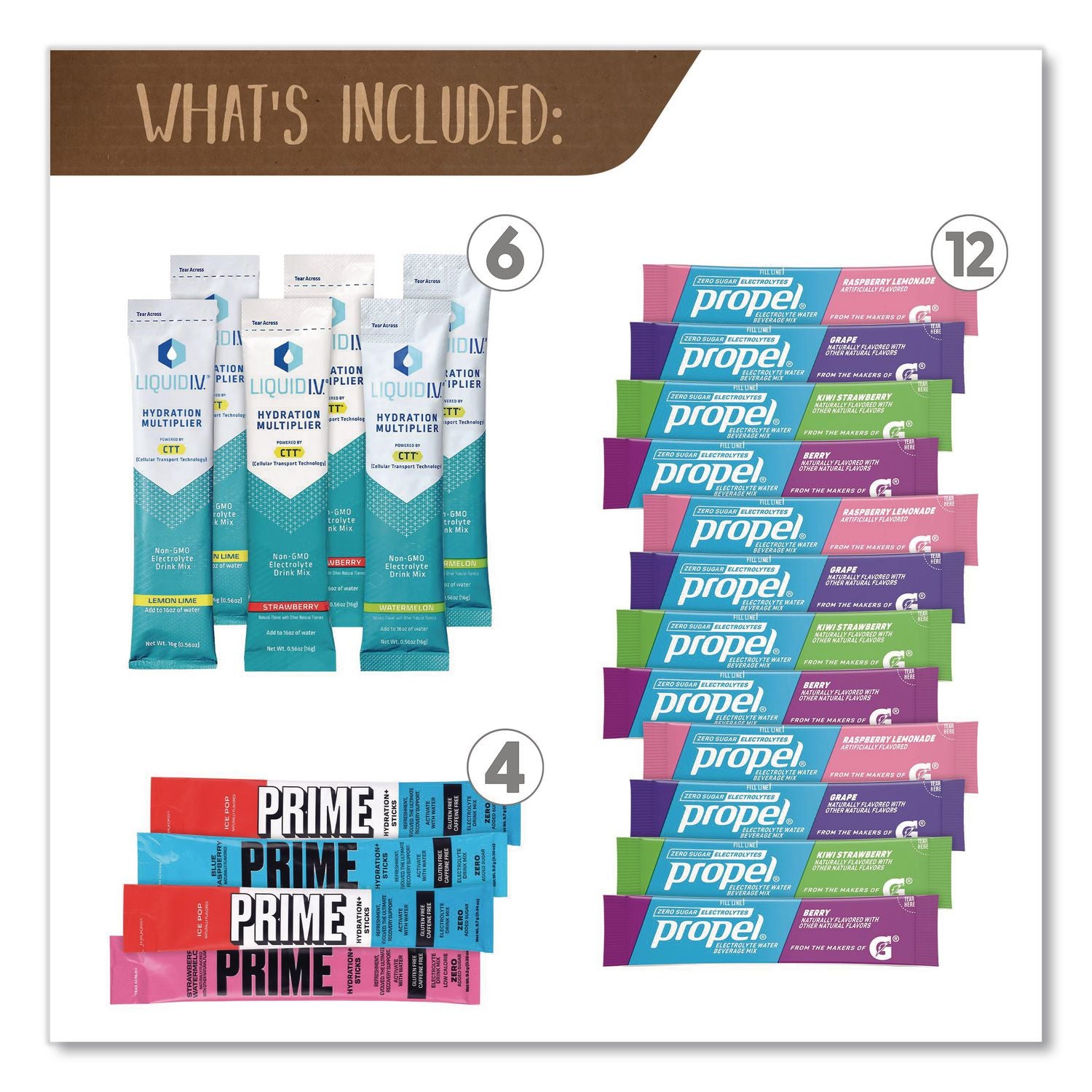 Drink Mixes Snack Box, 50 Assorted Mixes/Box, Ships in 1-3 Business Days