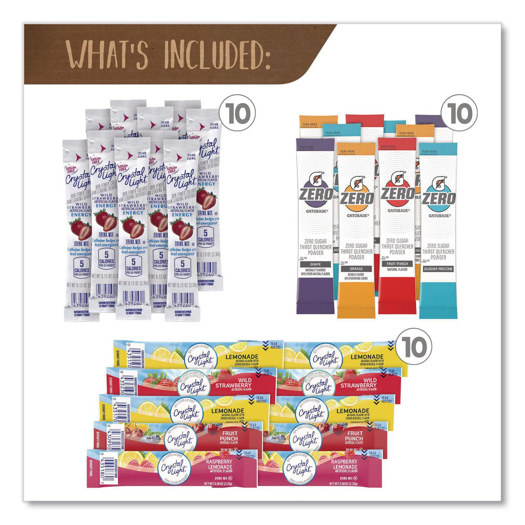 Drink Mixes Snack Box, 50 Assorted Mixes/Box, Ships in 1-3 Business Days