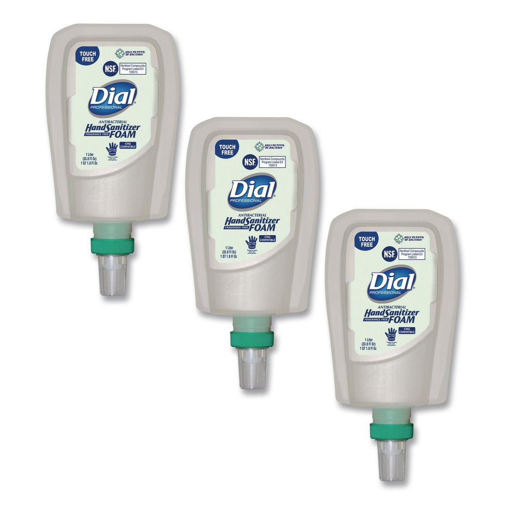 Antibacterial Foaming Hand Sanitizer Refill for FIT Touch Free Dispenser, 1 L Bottle, Fragrance-Free, 3/Carton