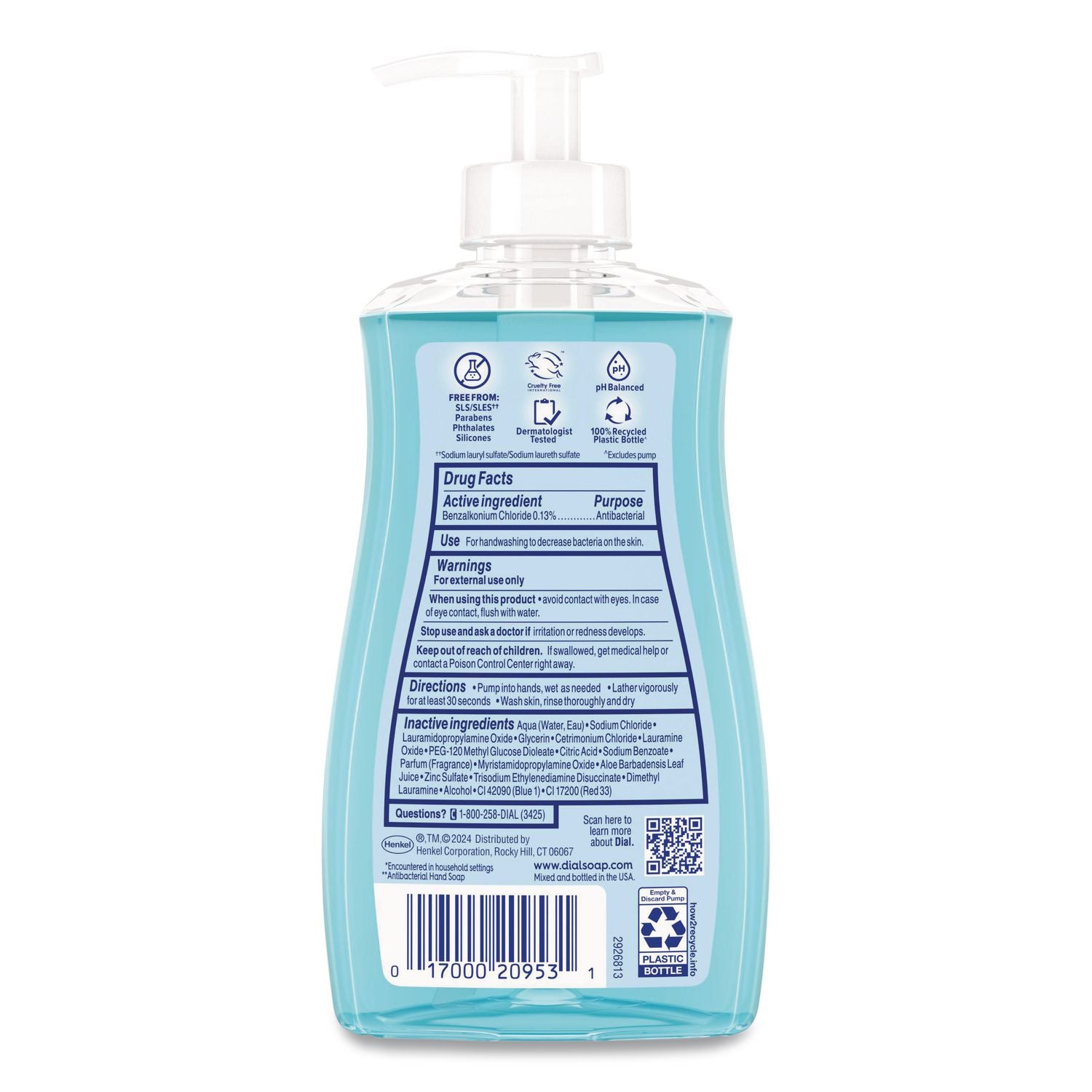 Antibacterial Liquid Hand Soap, Spring Water, 11 oz Pump Bottle, 12/Carton