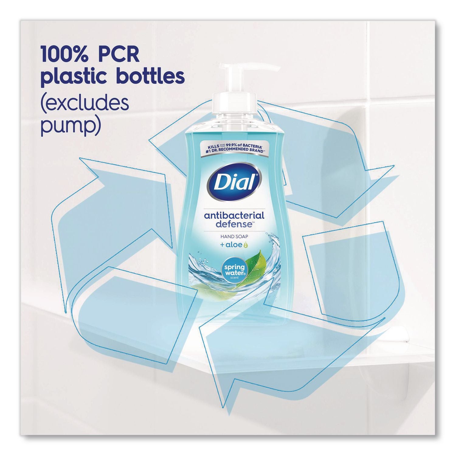 Antibacterial Liquid Hand Soap, Spring Water, 11 oz Pump Bottle, 12/Carton