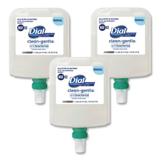 Clean+Gentle Antibacterial Foaming Hand Wash Refill for Dial 1700 Dispenser, Fragrance Free, 1.7 L, 3/Carton
