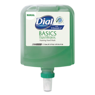 Basics Hypoallergenic Foaming Hand Wash Refill for Dial 1700 Dispenser, Honeysuckle, with Vitamin E, 1.7 L, 3/Carton