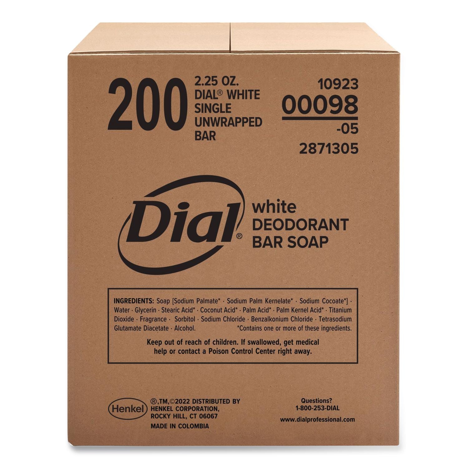 Antibacterial Deodorant Bar Soap, Clean Fresh Scent, 2.5 oz, Unwrapped, 200/Carton