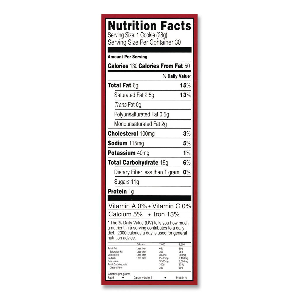 Milk Chocolate Chip Cookies, 1 oz, Indidually Wrapped Pack, 30/Carton, Ships in 1-3 Business Days