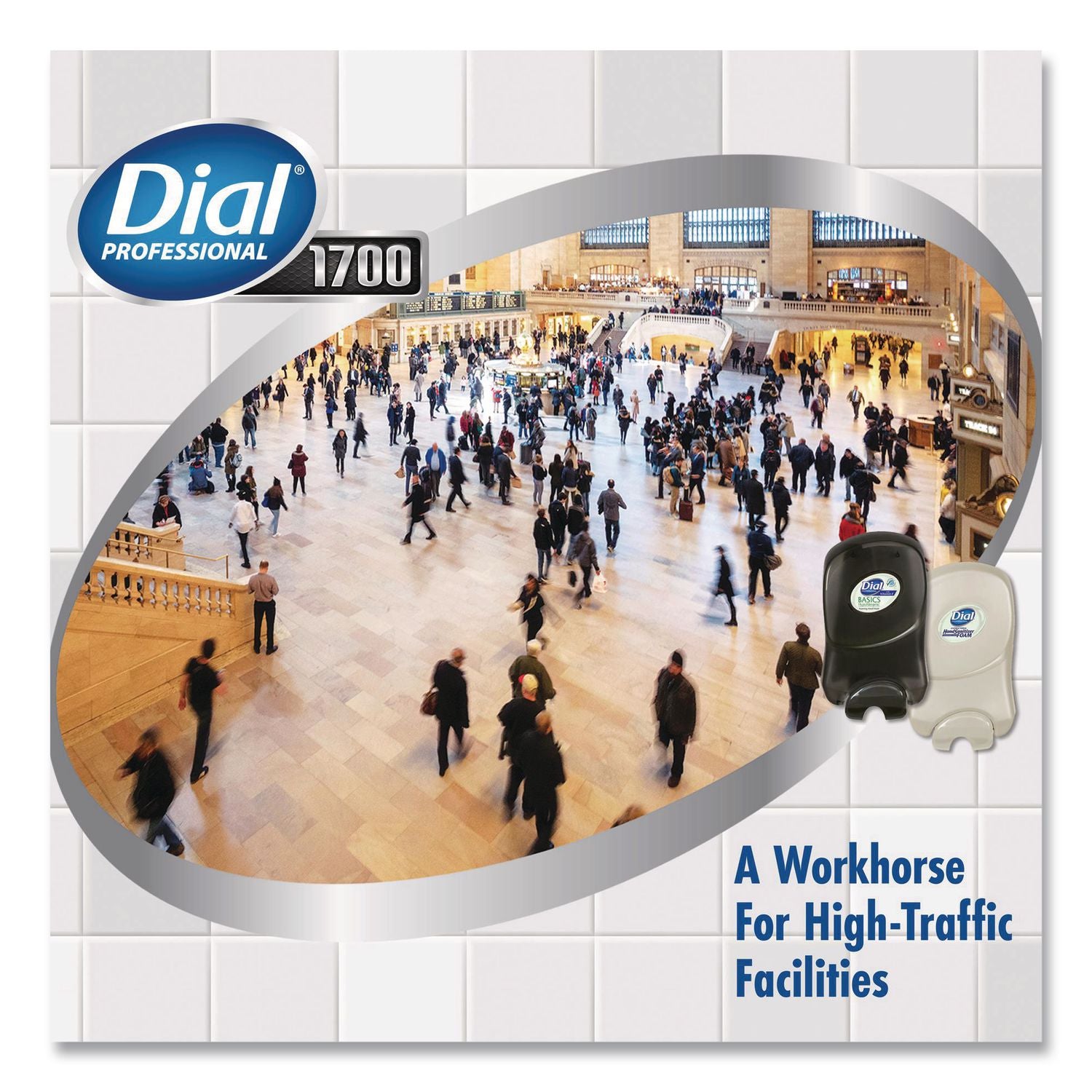 Dial 1700 Manual Dispenser, 1.7 L, 12.66 x 7.07 x 3.95, Smoke, 3/Carton