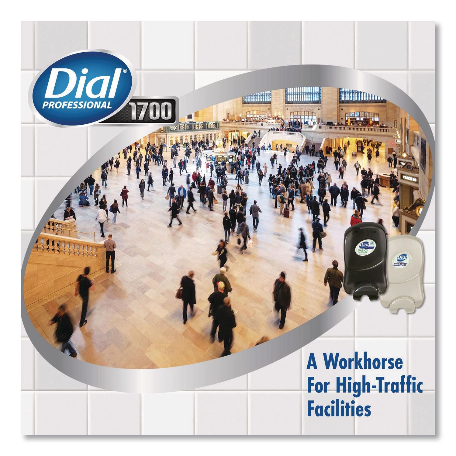 Dial 1700 Manual Dispenser, 1.7 L, 12.66 x 7.07 x 3.95, Pearl, 3/Carton
