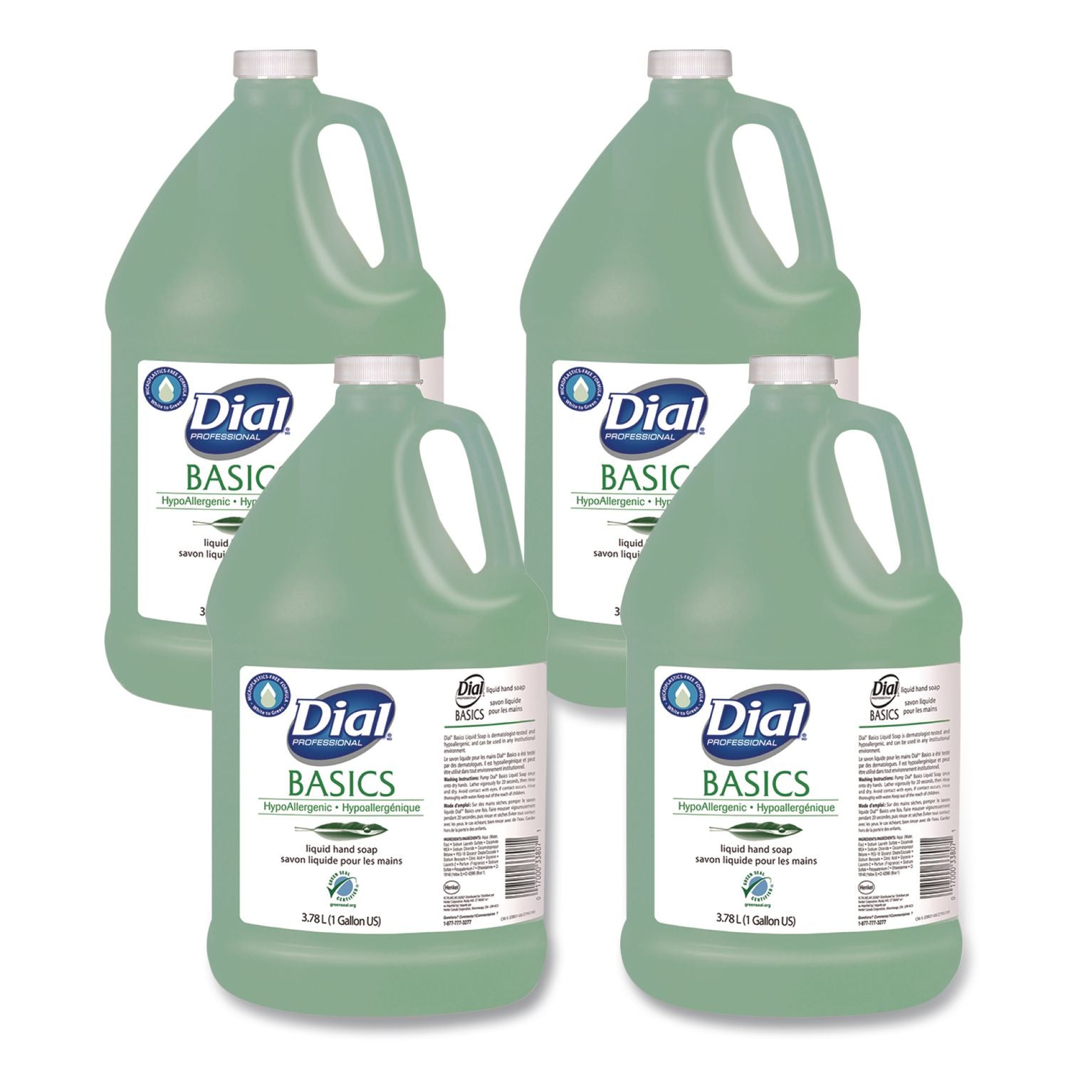 Basics MP Free Liquid Hand Soap, Honeysuckle, 3.78 L Refill Bottle, 4/Carton