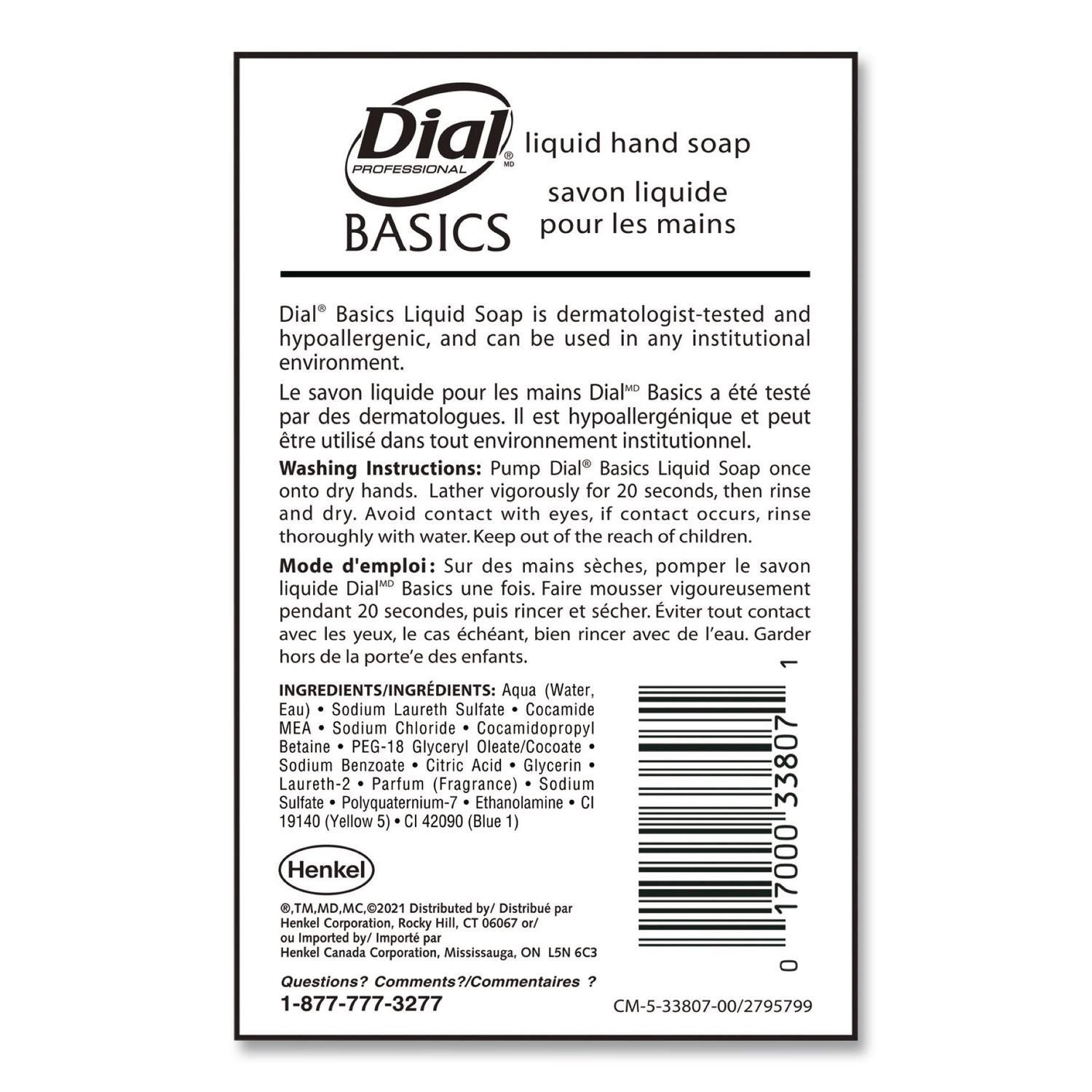 Basics MP Free Liquid Hand Soap, Honeysuckle, 3.78 L Refill Bottle