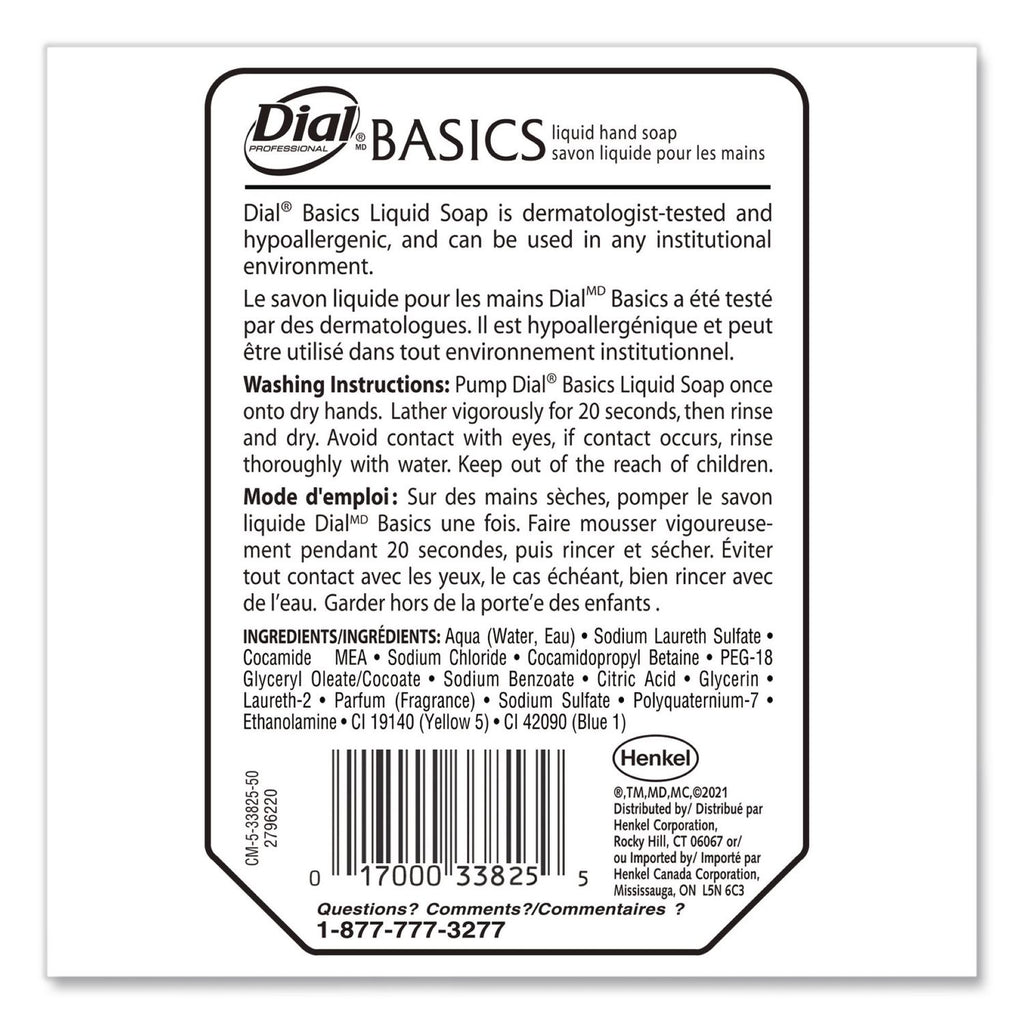 Basics MP Free Liquid Hand Soap Refill for Versa Dispenser, Unscented, 15 oz Refill Bottle, 6/Carton