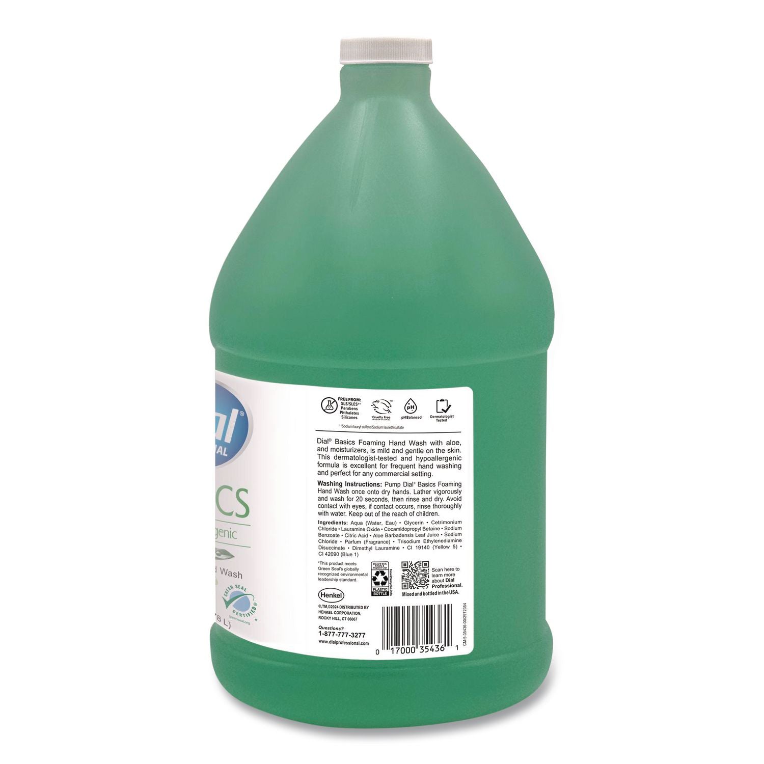 Basics Hypoallergenic Hand Wash, Honeysuckle Scent, 1 gal Bottle, 4/Carton