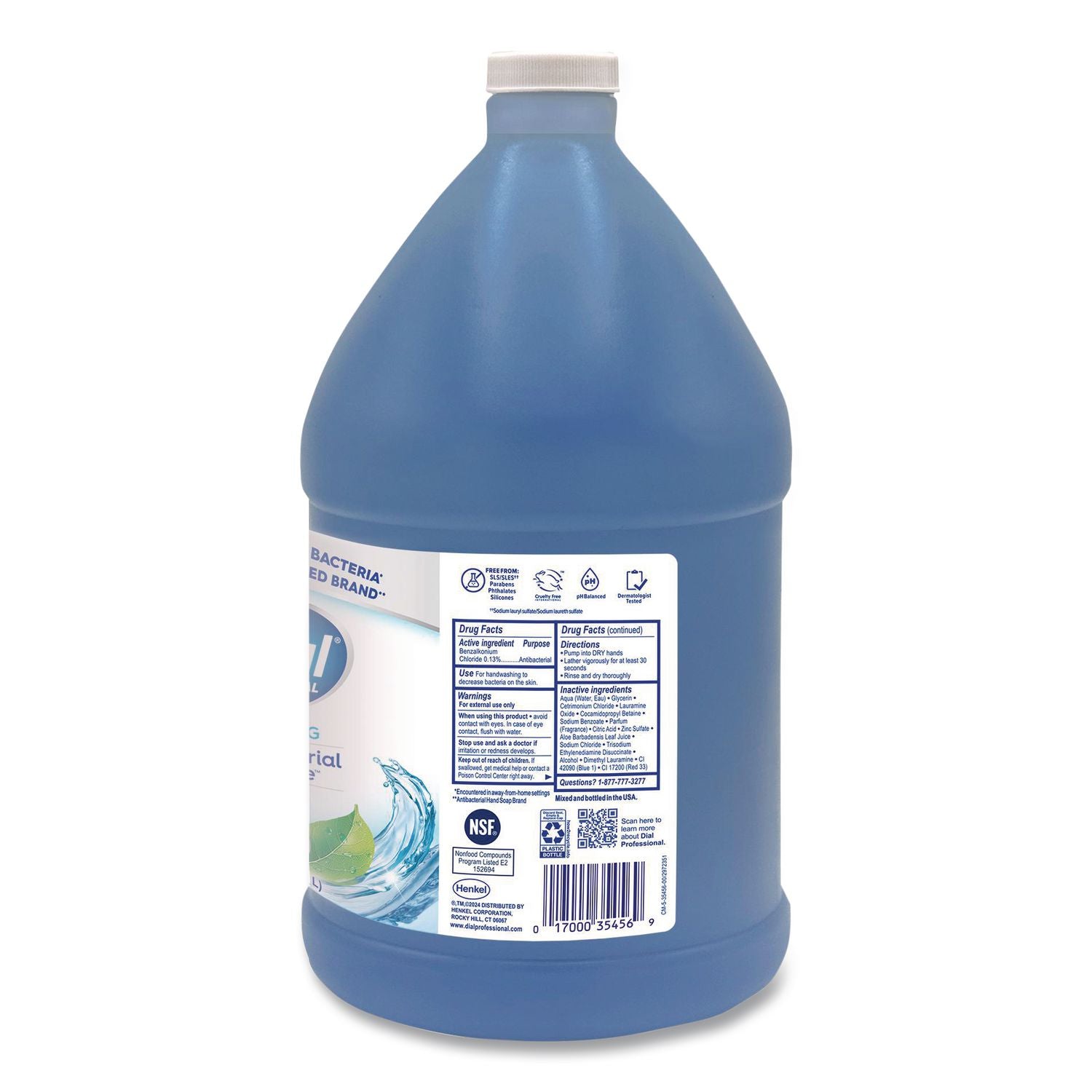 Antibacterial Foaming Hand Wash, Spring Water Scent, 1 gal Bottle, 4/Carton