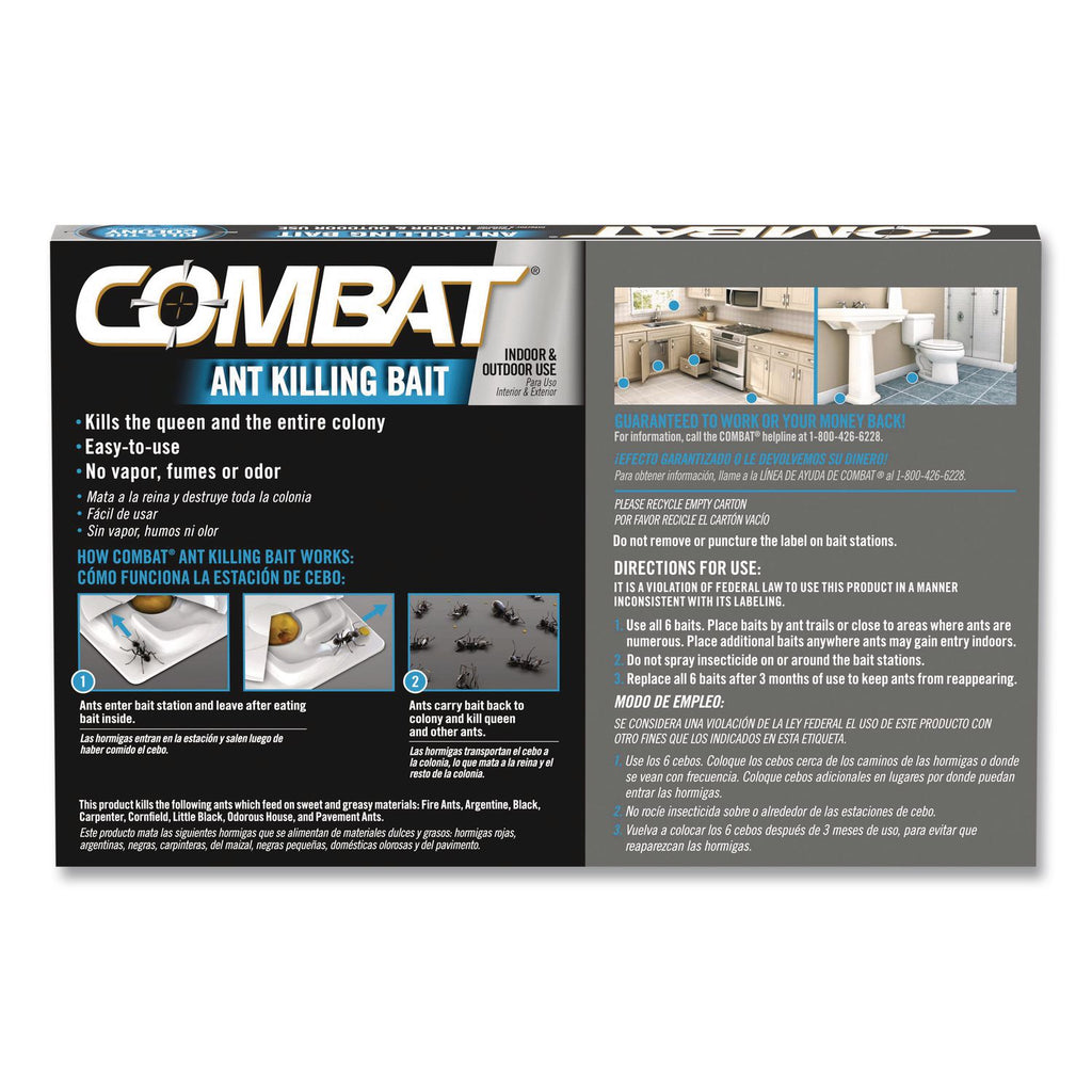 Combat Ant Killing System, Child-Resistant, Kills Queen and Colony, 6/Box