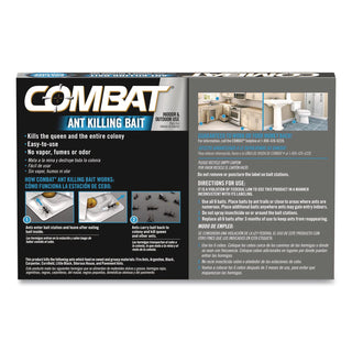 Combat Ant Killing System, Child-Resistant, Kills Queen and Colony, 6/Box, 12 Boxes/Carton