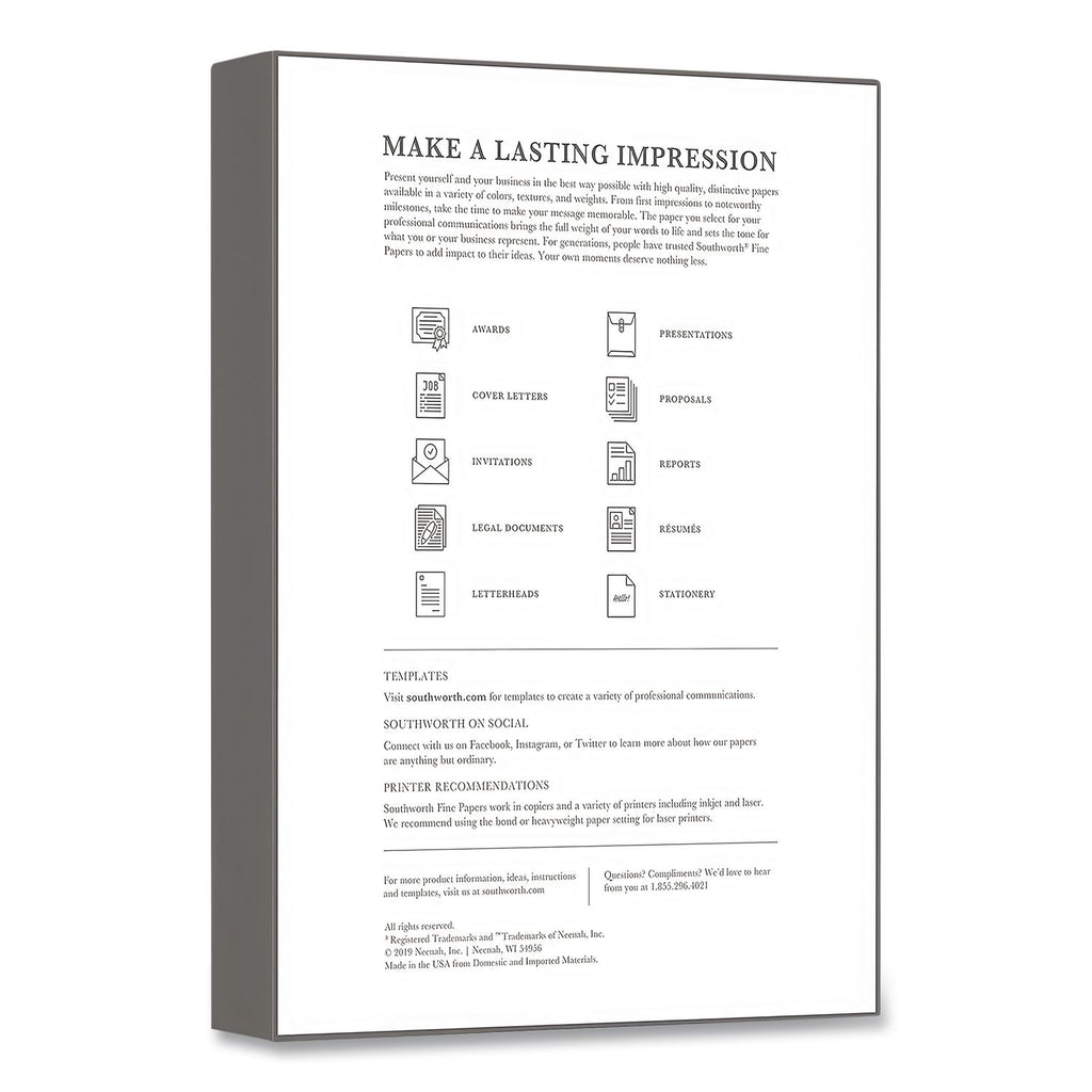 Parchment Specialty Paper, 65 lb Cover Weight, 8.5 x 11, Ivory, 100/Box