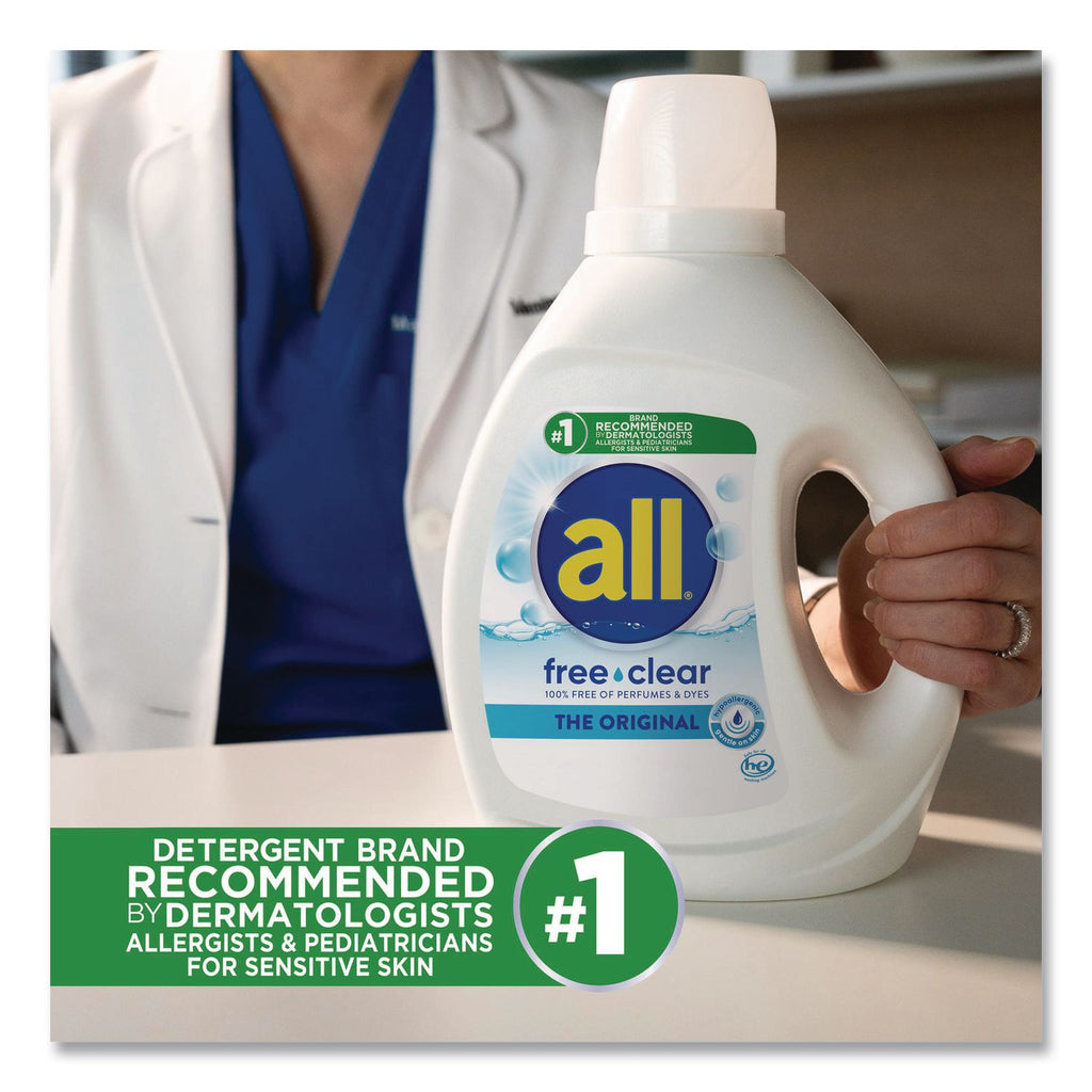 Ultra Free Clear Liquid Detergent, Unscented, 141 oz Bottle, 4/Carton